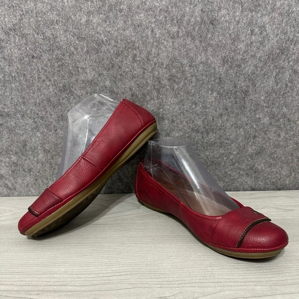 EuroSoft by Sofft Sena Women's Sz 7 Red Zipper Accent Ballet‎ Flats 1032309